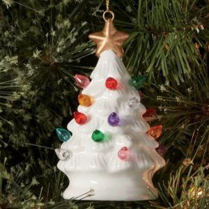 Target Wondershop Retro Style Lighted White Christmas Tree Ornament NWT MINT